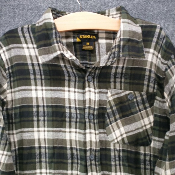 Stanley Men's Button Up Shirt Multicolor Medium Long Sleeve Plaid Flannel - Picture 3 of 11